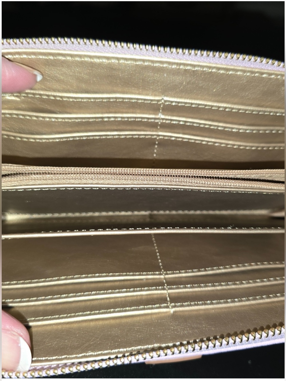 Anne Klein Lavender Bow Zip Around Wristlet Wallet Continental - EUC- Like New - Picture 5 of 7